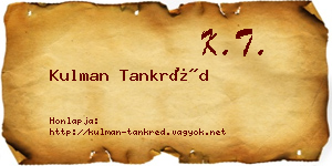 Kulman Tankréd névjegykártya